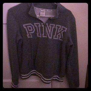PINK Grey 3/4 zip up